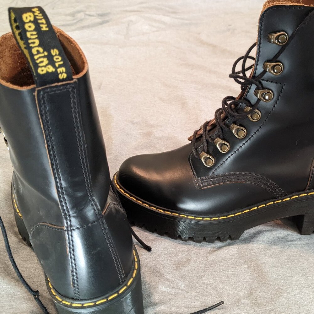 Dr. Martens Shoes Leona Boot, Black.. - Picture 1 of 5